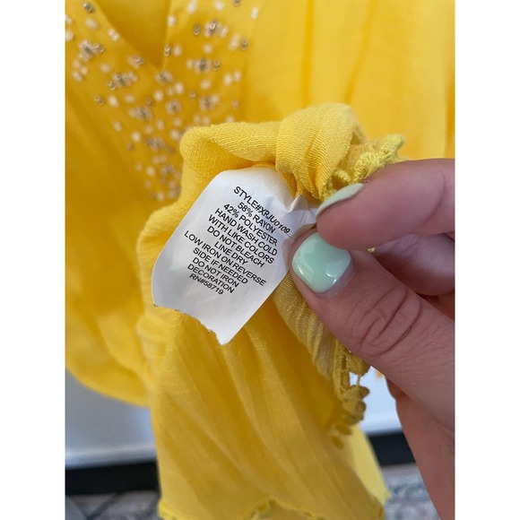 NWT Women’s NY Collection Yellow Sheer Top XL - Picture 10 of 10